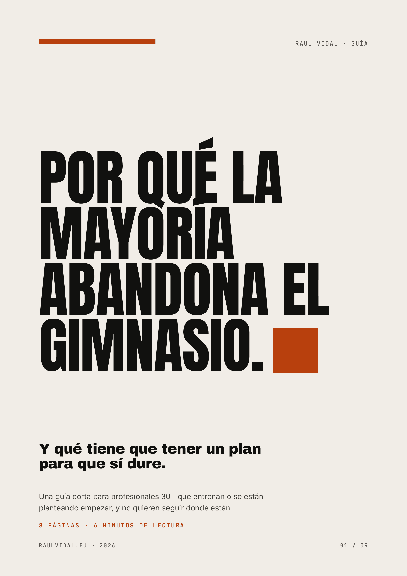 Portada de la guía: Por qué la mayoría abandona el gimnasio